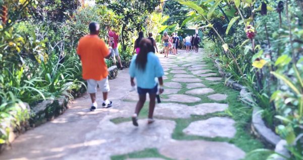 People walking on the tour